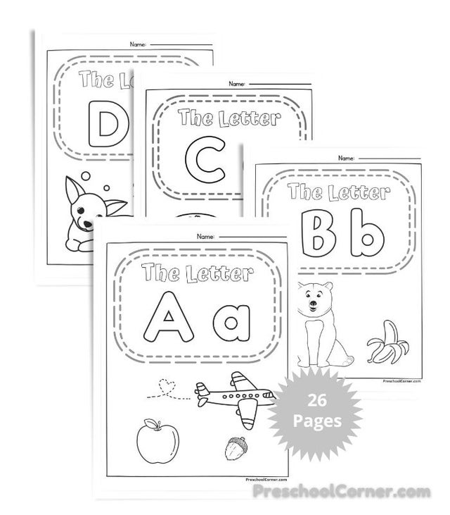 Basic preschool alphabet coloring sheet printables