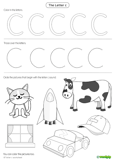 Letter c worksheet