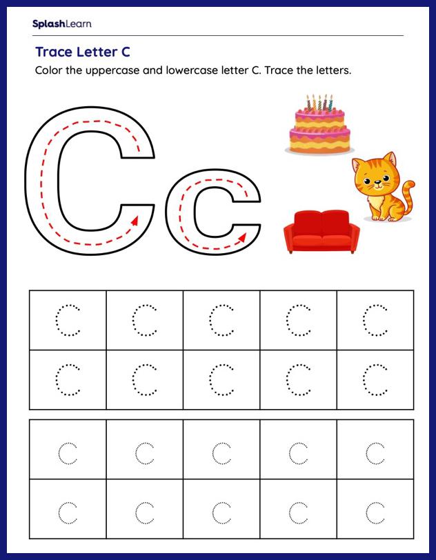 Trace letter c