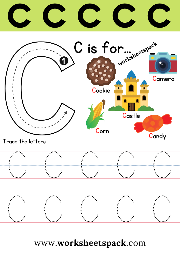 Free letter c printable worksheets