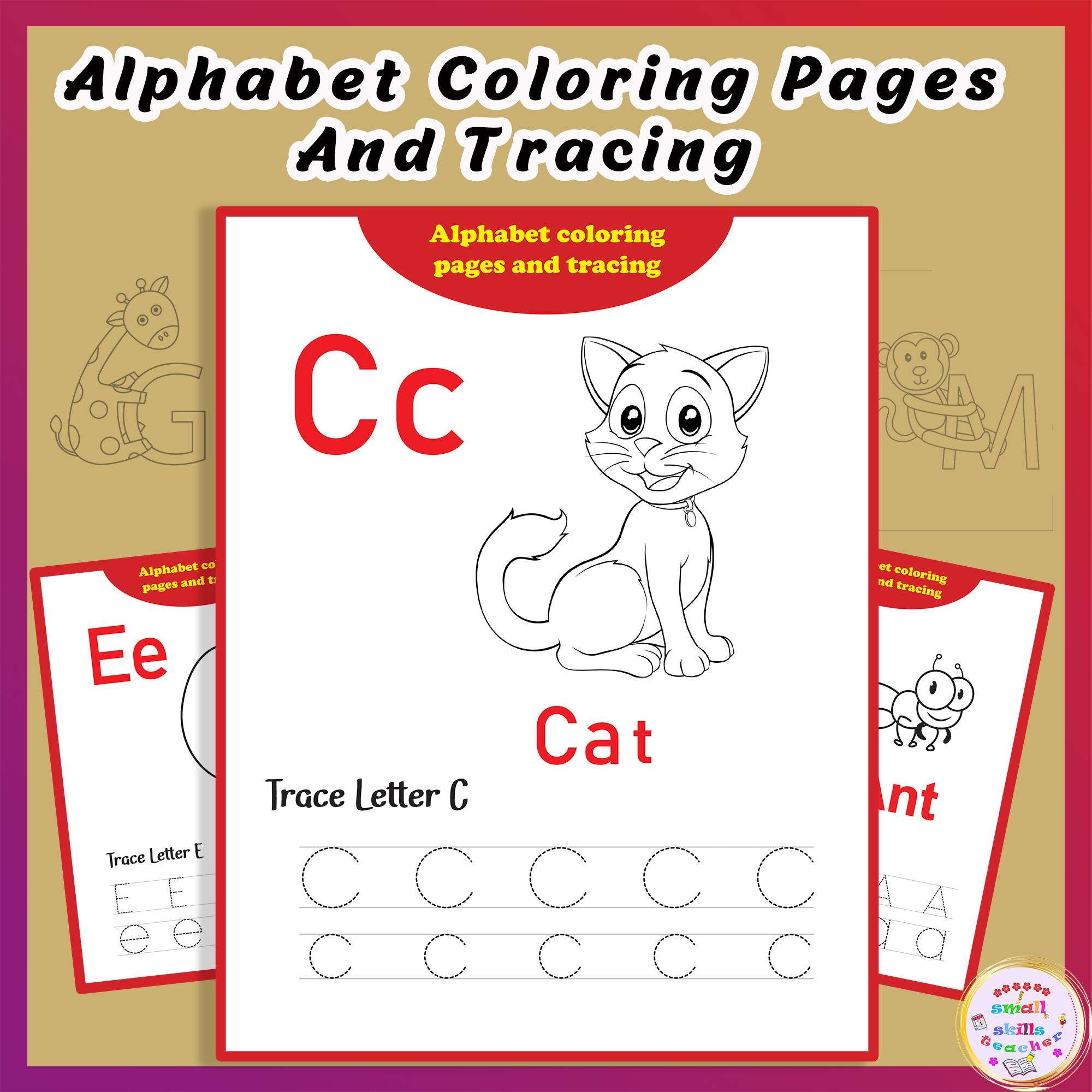 Winter break end of the year alphabet coloring pages and tracing made by teachers