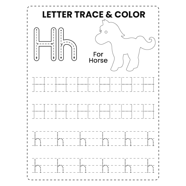 Premium vector letter tracing or alphabet tracing and color page for kids printable premium vector