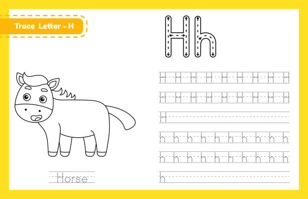 Flashcard letter h is for horse stock illustrations royalty