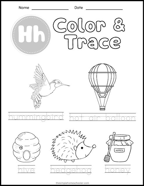 Letter h worksheets free easy print