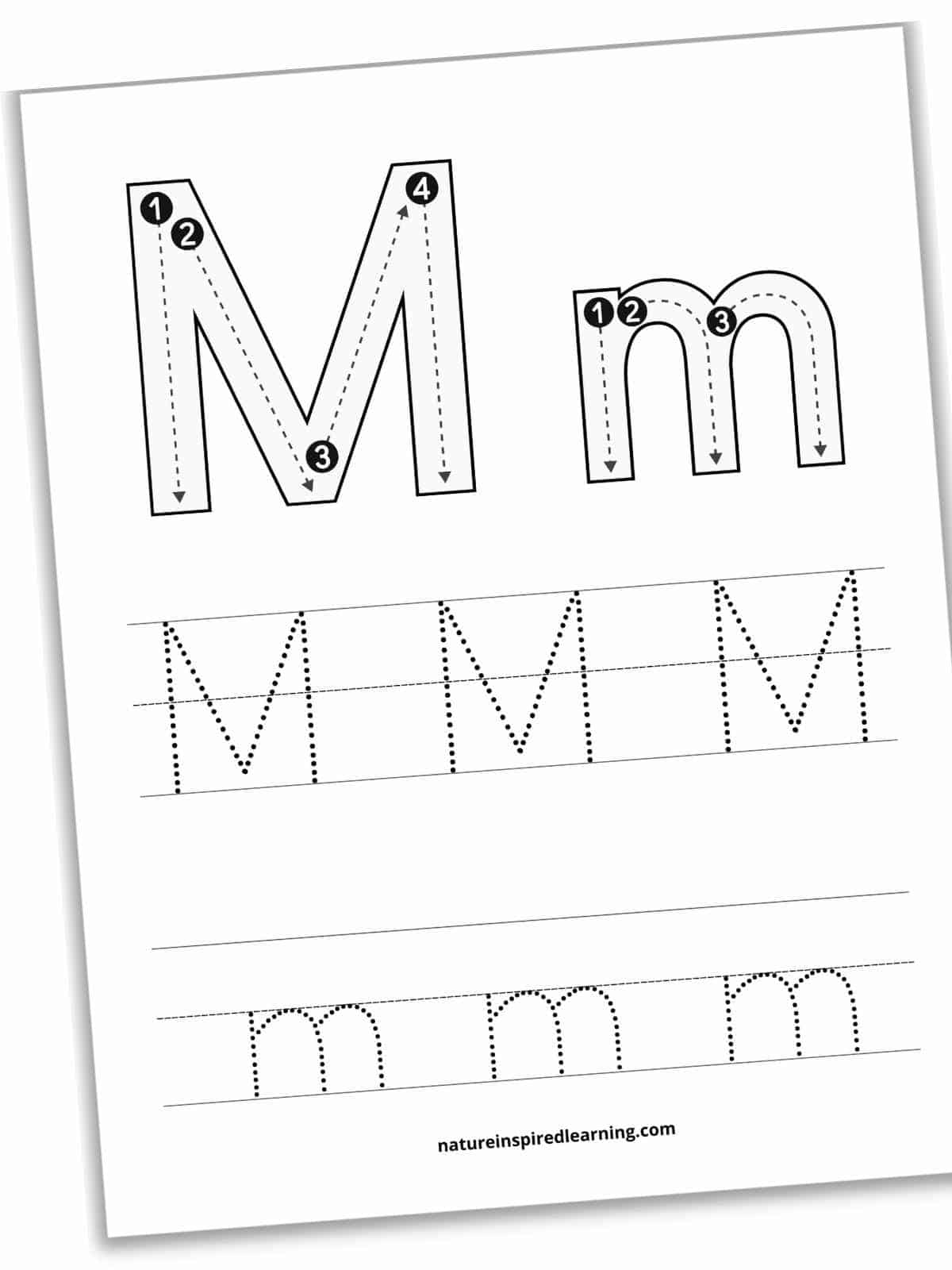 Letter m tracing worksheets free