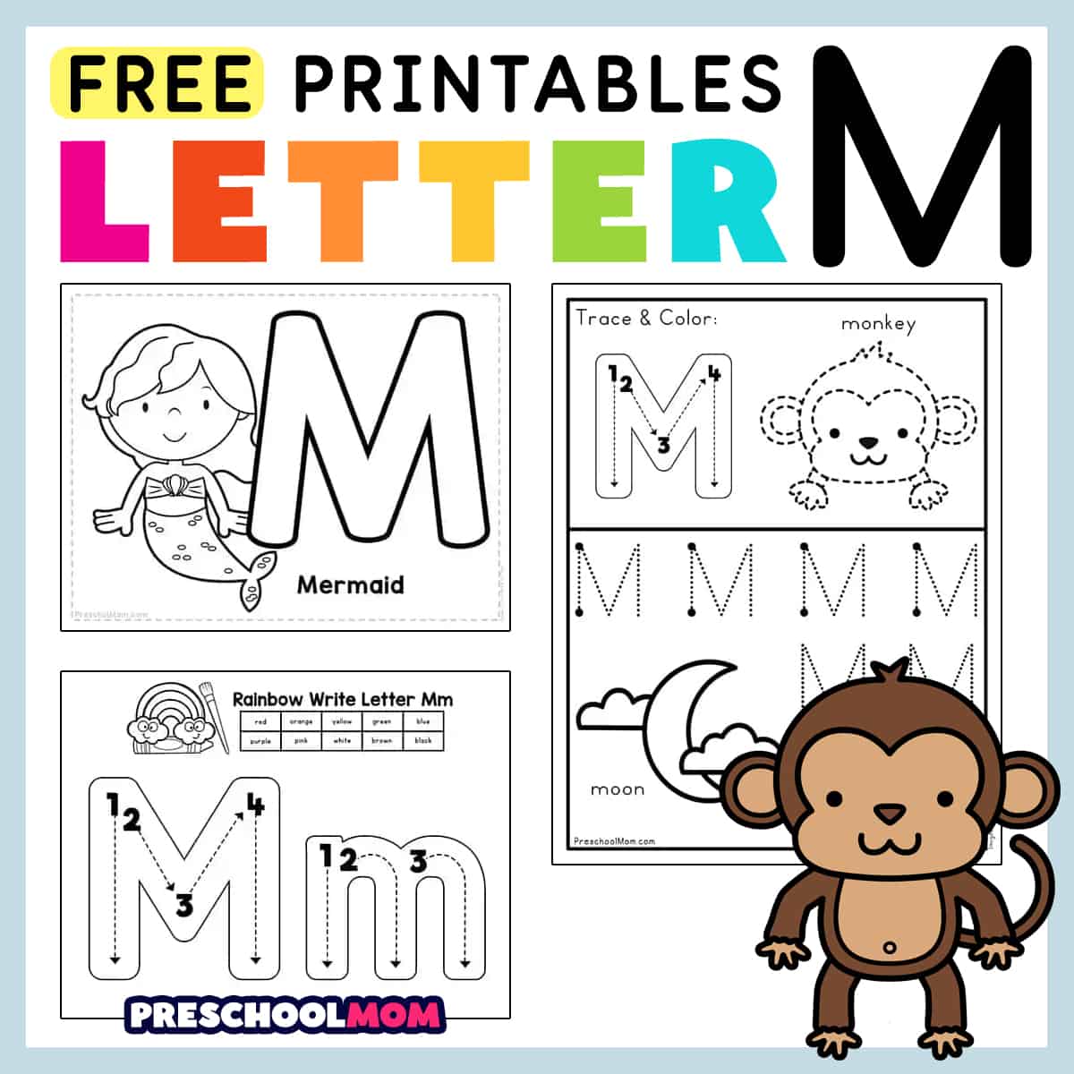 Letter m preschool printables