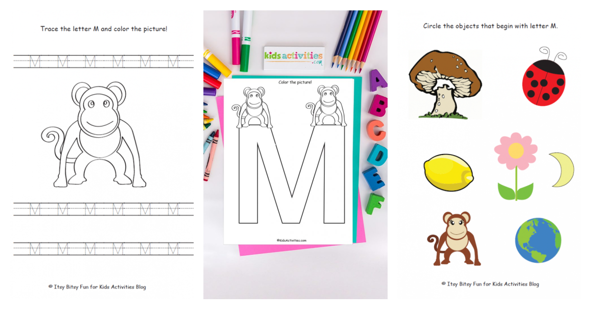 Free letter m worksheets for preschool kindergarten