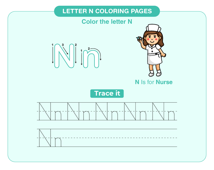 Letter n coloring pages download free printables for kids