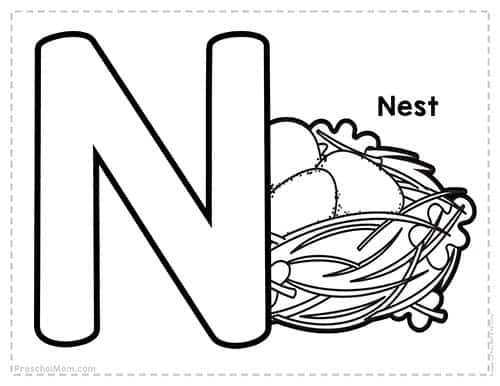 Letter n preschool printables