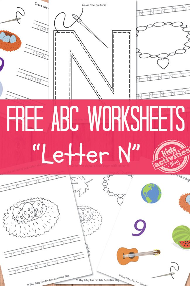 Free letter n worksheets for preschool kindergarten kids activities blog
