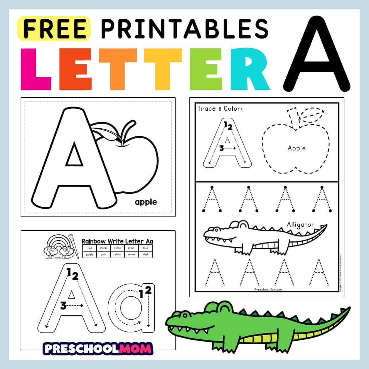 Letter a preschool printables