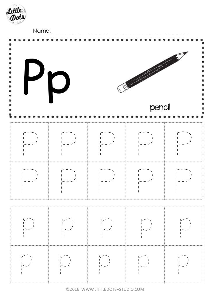 Free letter p tracing worksheets