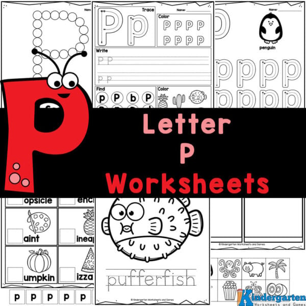 Free printable letter p worksheets for kindergarten