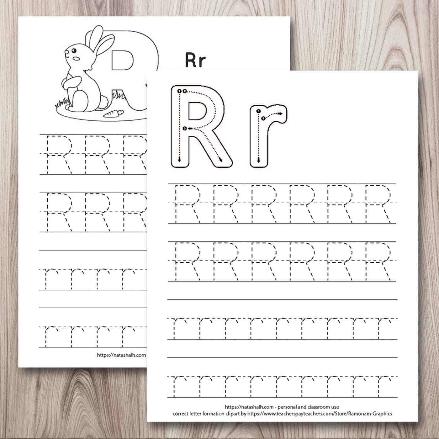 Free printable letter r tracing worksheets r is for rabbit