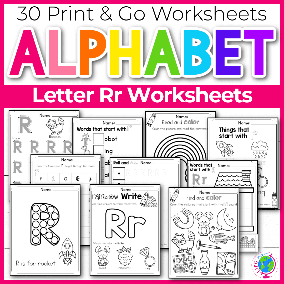 Free printable letter r worksheets tracing letter recognition alphabet sounds