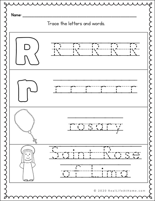 Letter r â catholic letter of the week worksheets and coloring pages