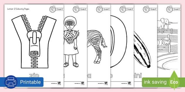 Gr r phonics colouring pages letter z teacher made