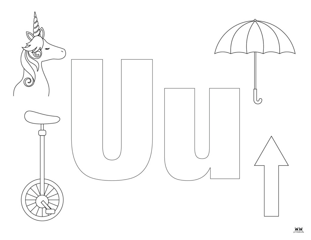 Letter u coloring pages