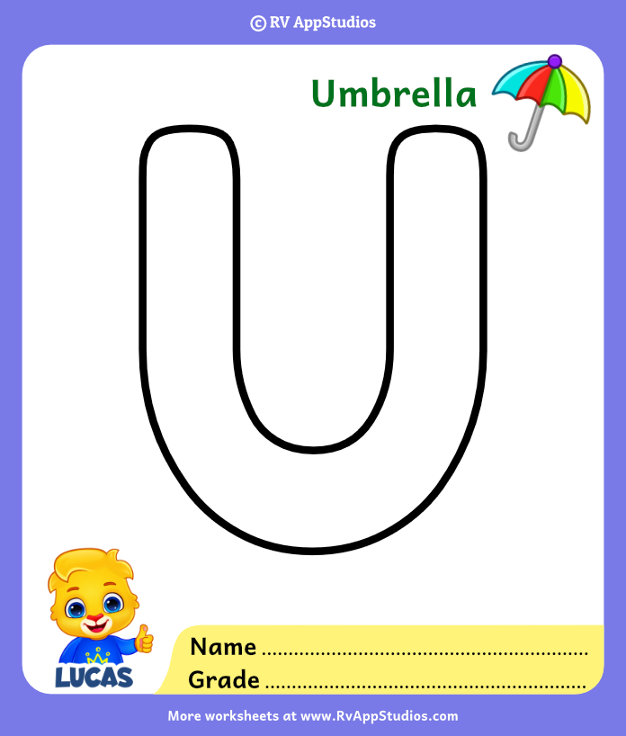 Letter u coloring pages