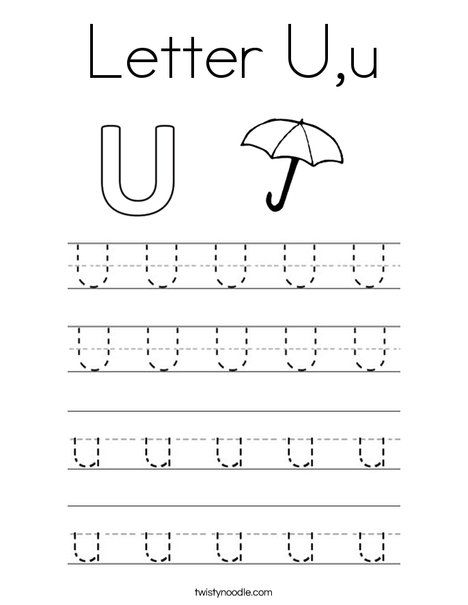 Letter uu coloring page