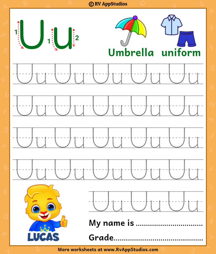 Alphabet uu letter printable letter uu tracing worksheets