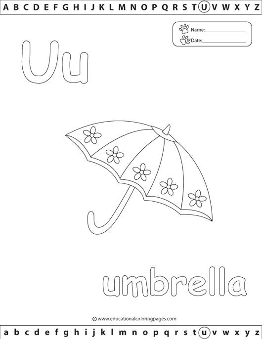 Alphabetu free educational coloring pages