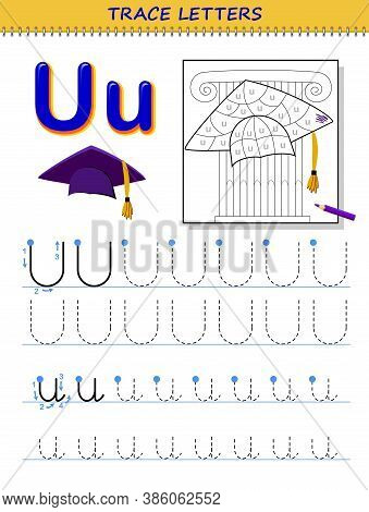 Tracing letter u vector photo free trial bigstock