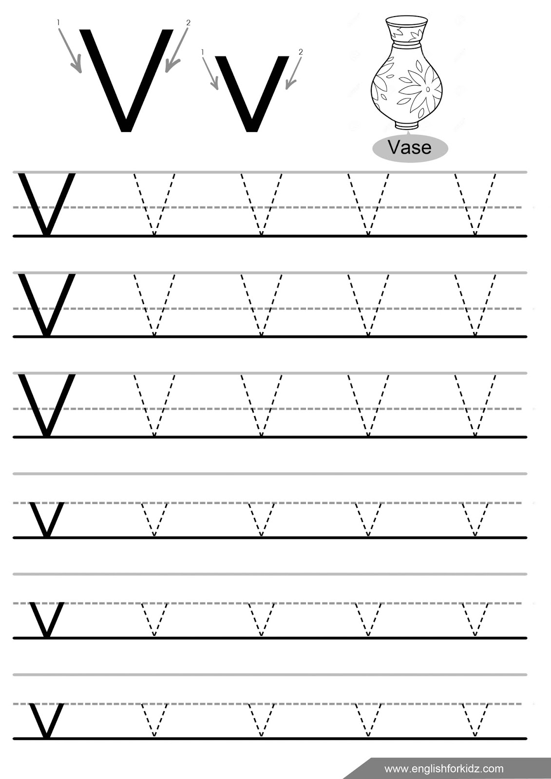 English for kids step by step letter v worksheets flash cards coloring pages