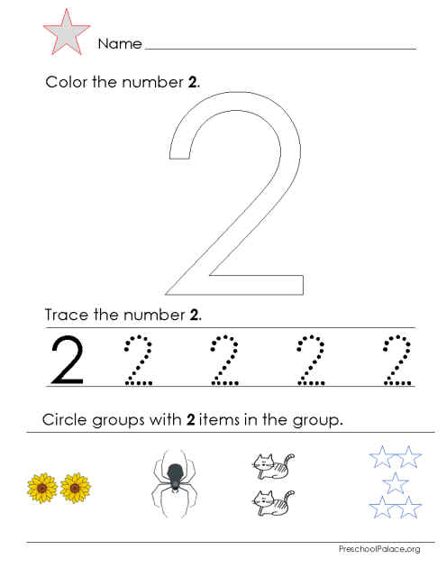 Number two tracing and coloring worksheets crafts and worksheets for preschooltoddler and kindergarten