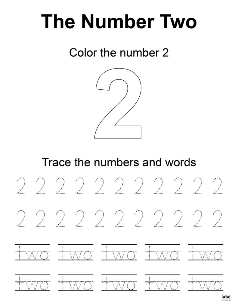 Number tracing worksheets