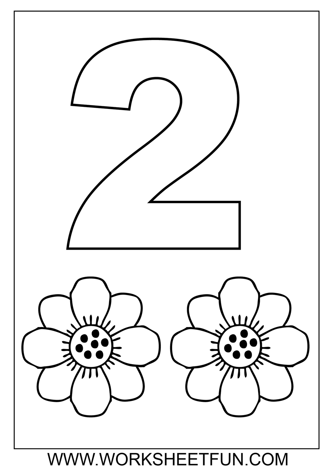 Number two tracing and coloring worksheets crafts and worksheets for preschooltoddler and kindergarten