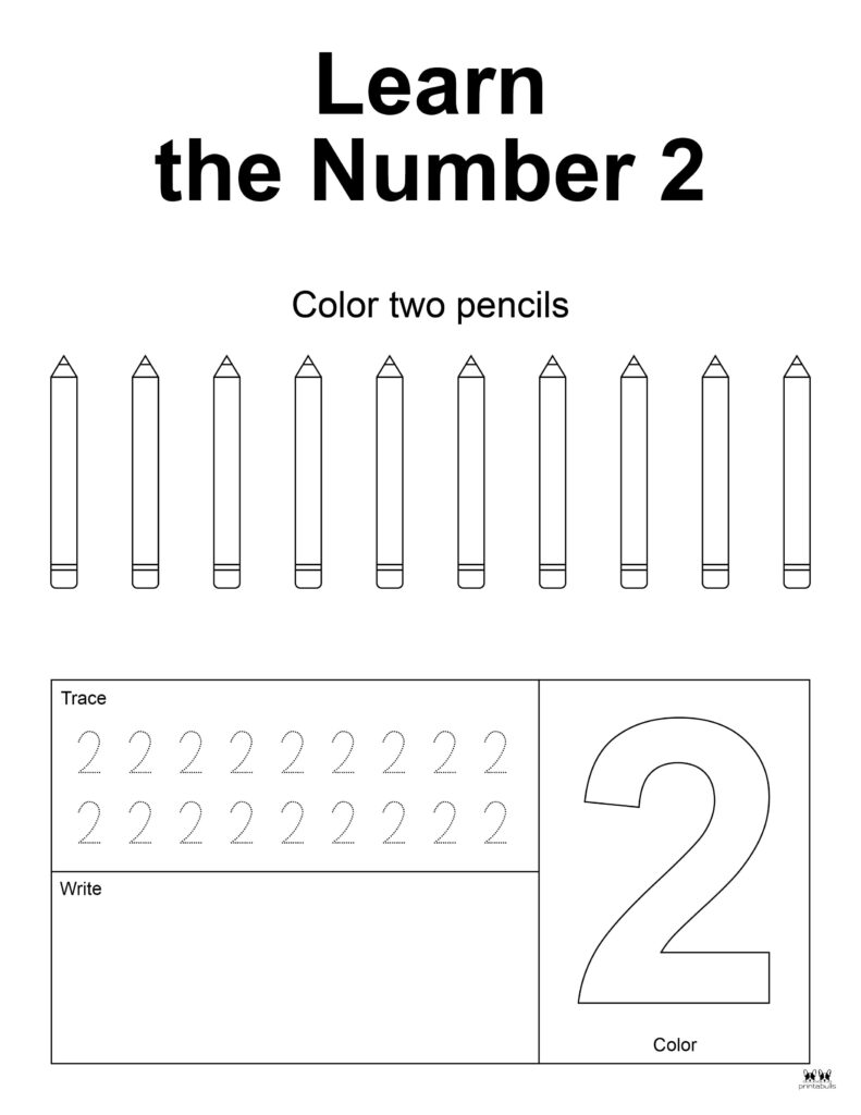 Number tracing worksheets