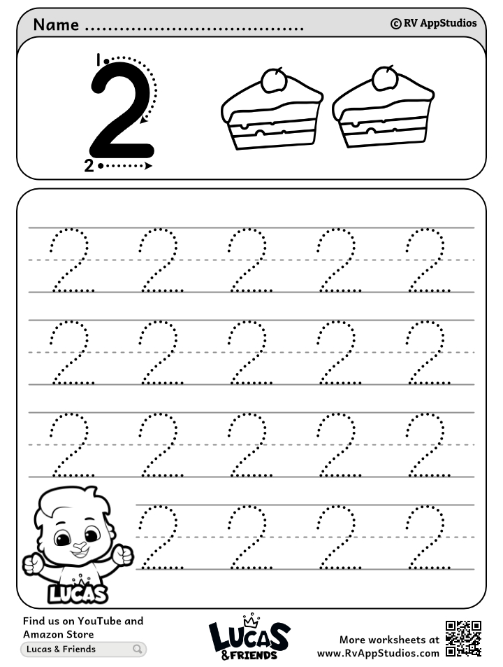 Number tracing worksheets count and trace number