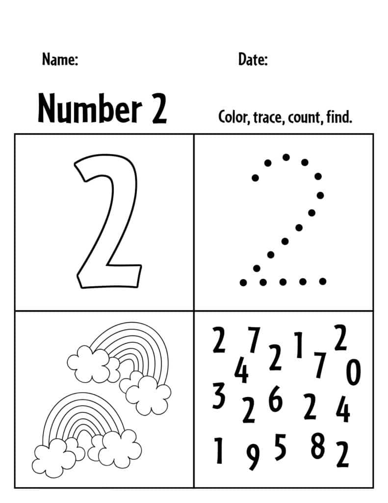 Free number worksheets for preschool â the hollydog blog