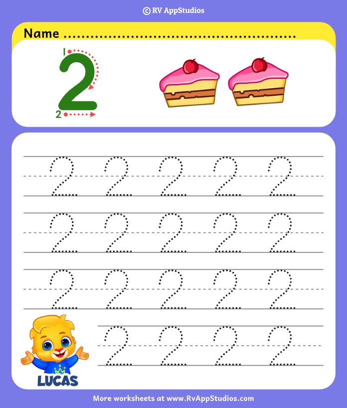 Number tracing worksheets count and trace number