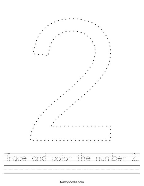 Trace and color the number worksheet