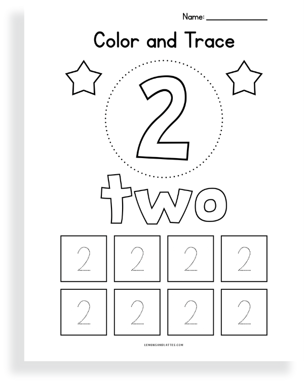 Tracing by number worksheets