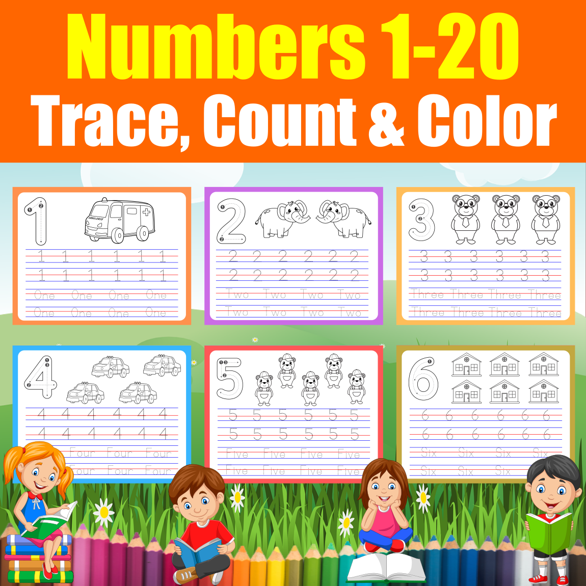 Numbers coloring pages