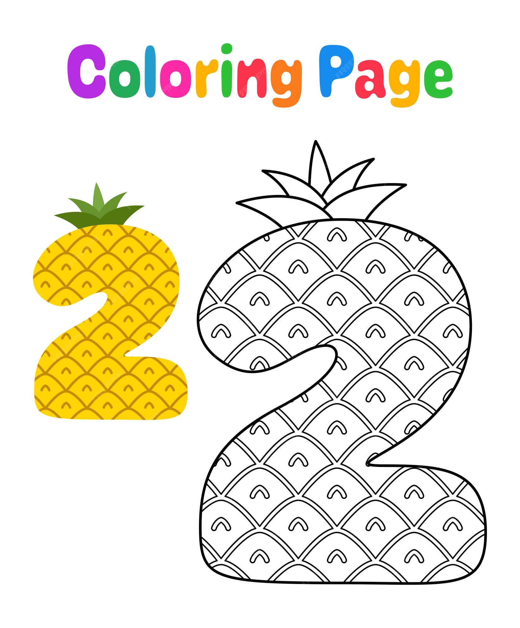 Premium vector coloring page with number for kids