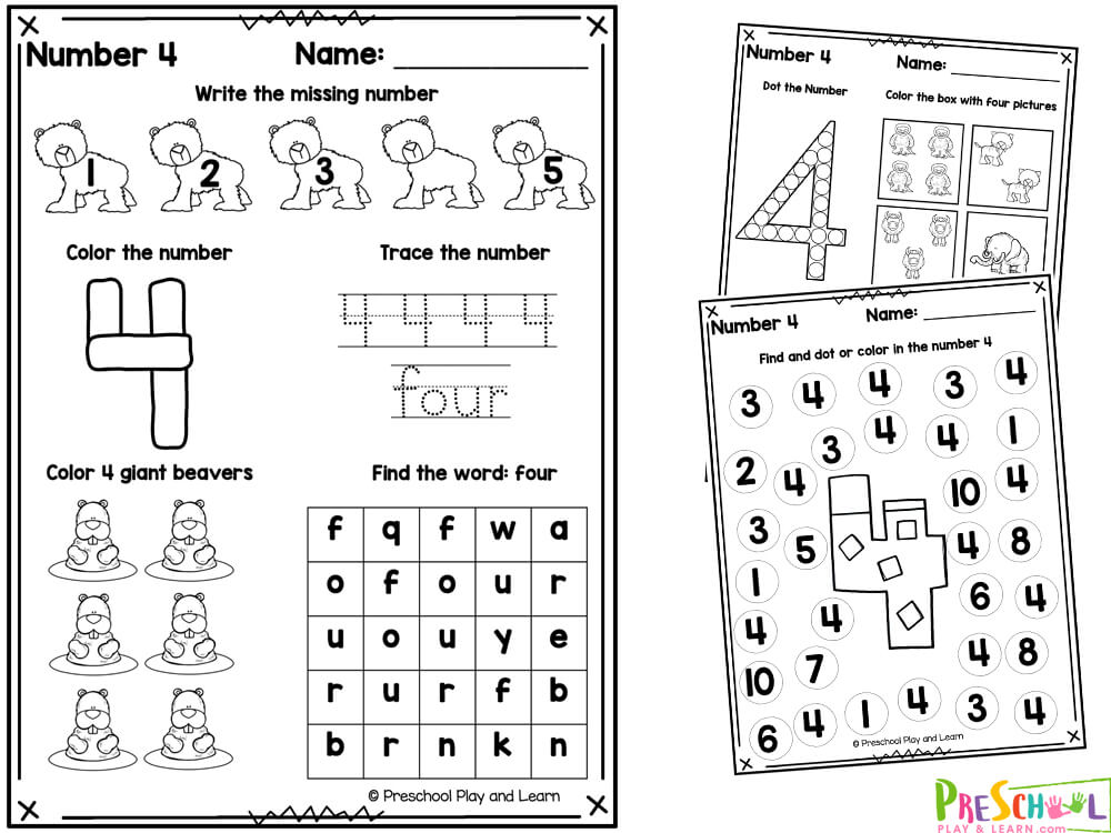 Number worksheets