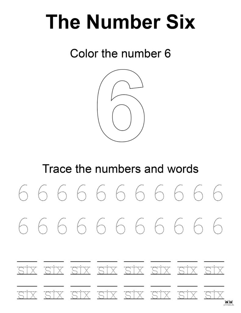 Number tracing worksheets