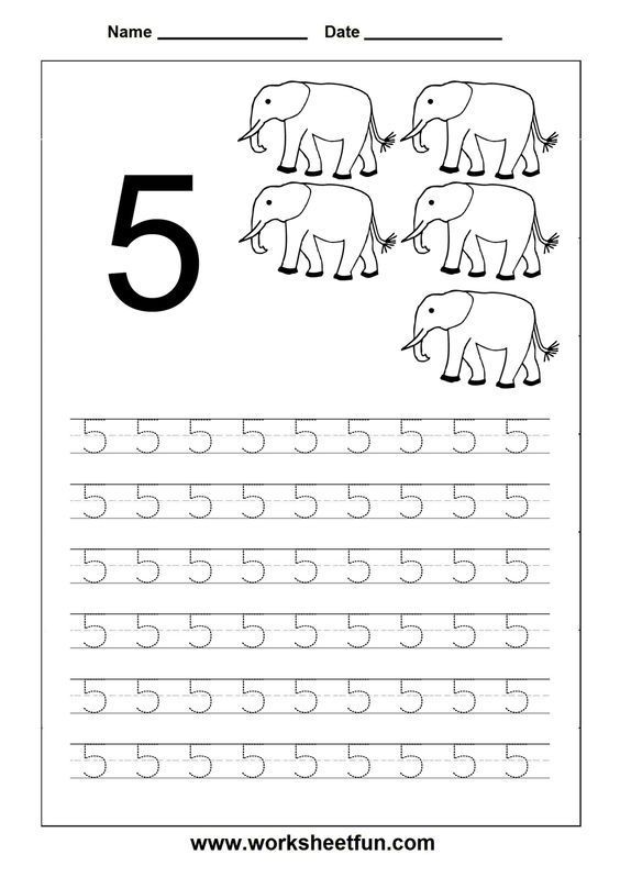 Number tracing worksheets for kindergarten