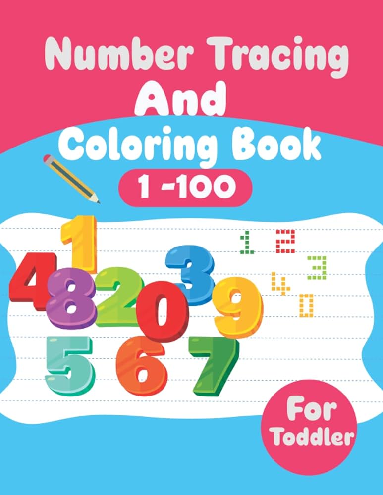 Number tracing and coloring book for toddler book coloring pages for kids ages