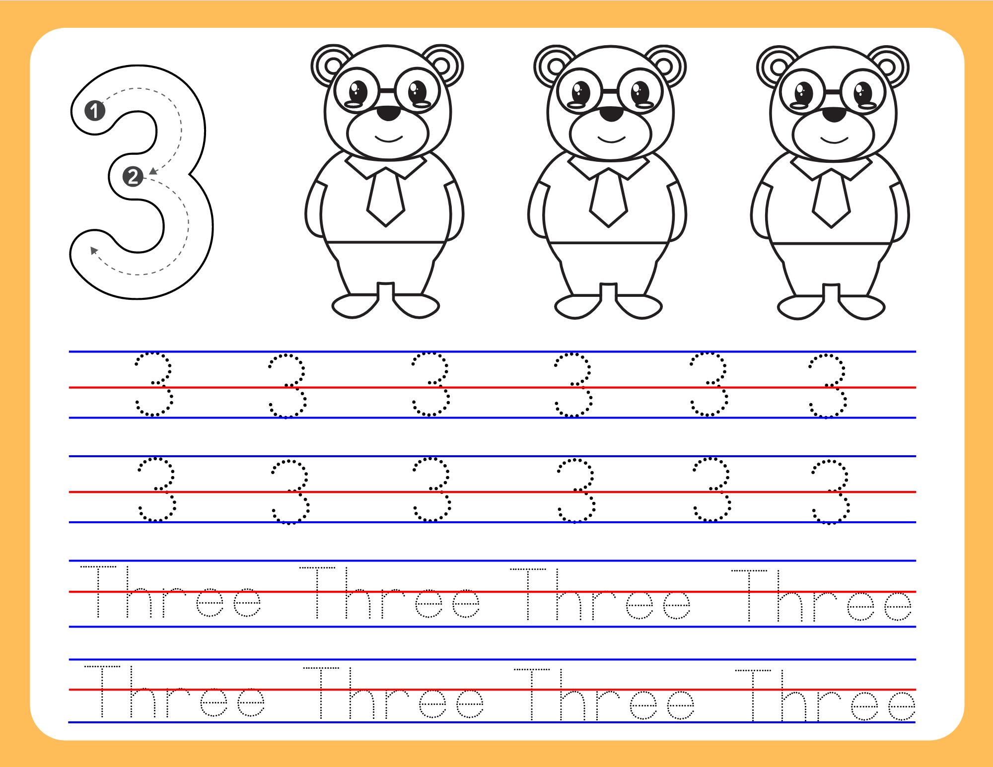 Numbers coloring pages