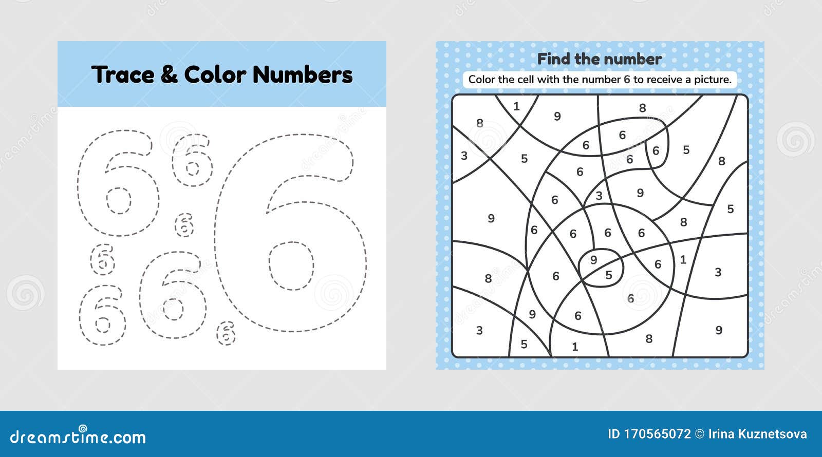 Coloring book number for kids worksheet for preschool kindergarten and school age trace line stock illustration