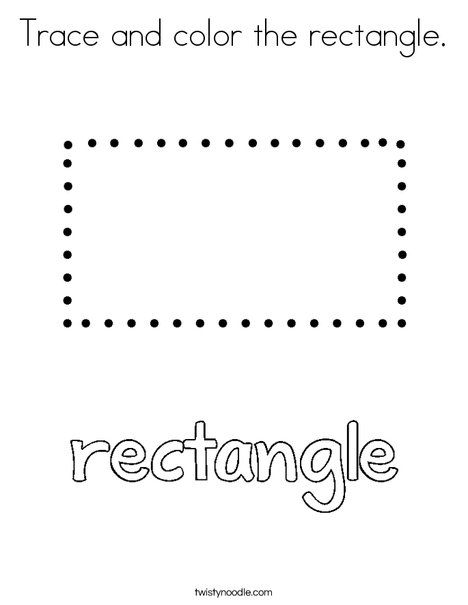 Trace and color the rectangle coloring page