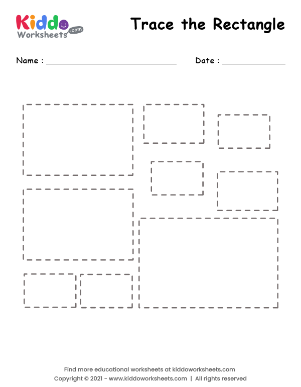 Free printable tracing shape rectangle worksheet