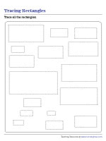 Coloring tracing and drawing rectangles worksheets