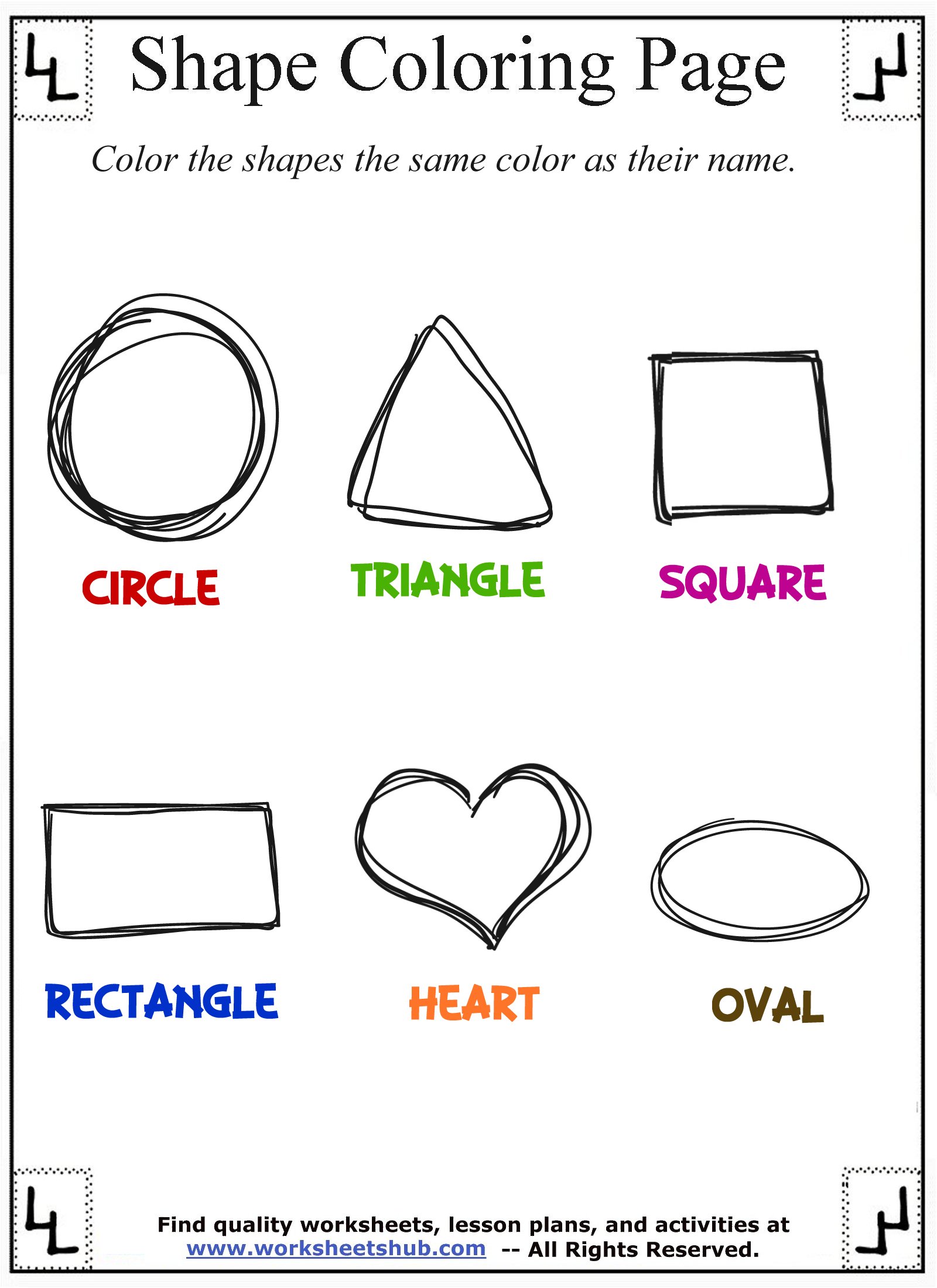 Shape coloring pages