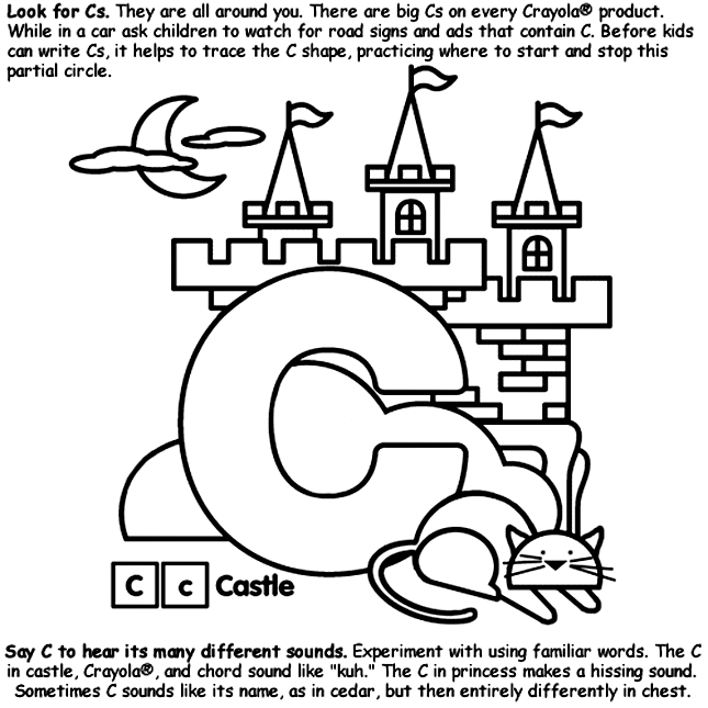 Alphabet c coloring page